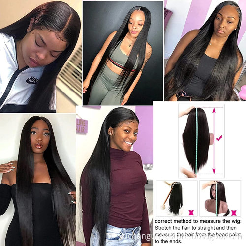 Uniky Virgin Brazilian 30 Inch Straight Human Hair Wig Transparent Hd Lace Front Wigs 13X4X1 T Part Human Hair Wig